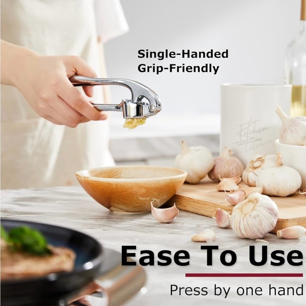 Kitessensu High Effective Premium Garlic Press, Heavy Duty Garlic Mincer
